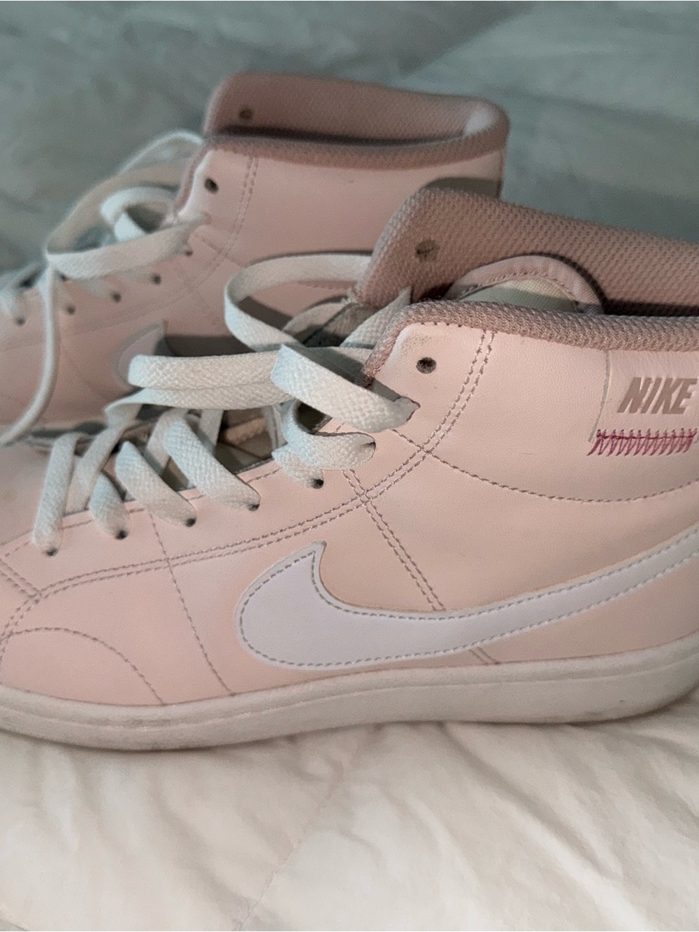 Nike Pink High-Top Sneakers with White Swoosh